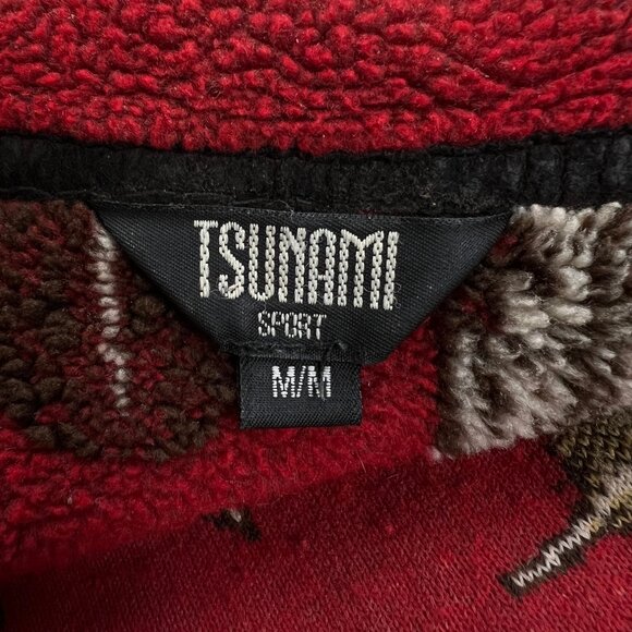 Vintage Fleece Novelty Print Light Jacket Cardigan Sweater Western Gorpcore Boho - Picture 6 of 10